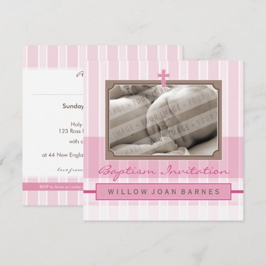 FOTO DOOP NODIGT UIT:: stijlvol 2SQ Kaart (Voorkant / Achterkant)