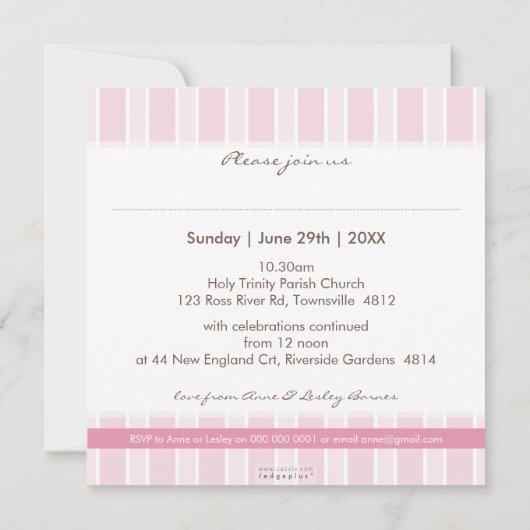 FOTO DOOP NODIGT UIT:: stijlvol 2SQ Kaart (Achterkant)