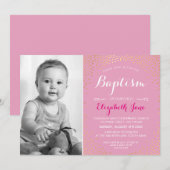 FOTO DOOP schattig mini goud confetti patroon roze Kaart (Voorkant / Achterkant)