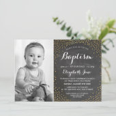 FOTO DOOP schattig mini gouden confetti krijtbord Kaart (Staand voorkant)
