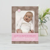 FOTO DOOP UITNODIGT :: polkadot 1P Kaart (Staand voorkant)