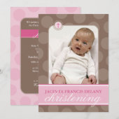 FOTO DOOP UITNODIGT :: polkadot 1P Kaart (Voorkant / Achterkant)