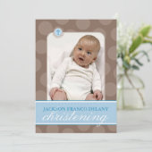 FOTO DOOP UITNODIGT :: polkadot 2P Kaart (Staand voorkant)