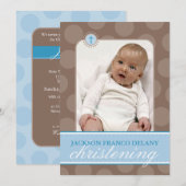 FOTO DOOP UITNODIGT :: polkadot 2P Kaart (Voorkant / Achterkant)