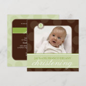 FOTO DOOP UITNODIGT :: Polkadot 4SQ Kaart (Voorkant / Achterkant)