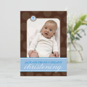 FOTO DOOP UITNODIGT :: polkadot 6P Kaart (Staand voorkant)