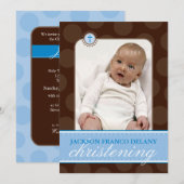 FOTO DOOP UITNODIGT :: polkadot 6P Kaart (Voorkant / Achterkant)