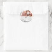 Foto Doop Witte Zilveren Kruis Sticker (Tas)