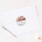 Foto Doop Witte Zilveren Kruis Sticker (Envelop)