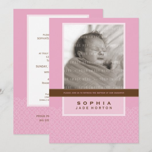 FOTO DOOPSEL UITNODIGEN:: lieflijk gezegd 2P Kaart (Voorkant / Achterkant)