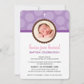 FOTO DOOPSEL UITNODIGEN schattige polka dot patroo Kaart (Voorkant)