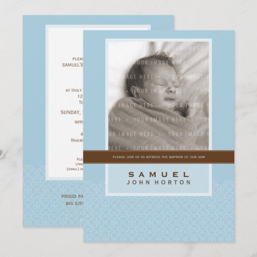 FOTO DOOPSEL UITNODIGEN:: zoet gezegd 4P Kaart (Voorkant / Achterkant)