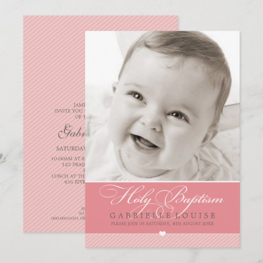 FOTO DOOPUITNODIGING :: prachtig type 1 Kaart (Voorkant / Achterkant)