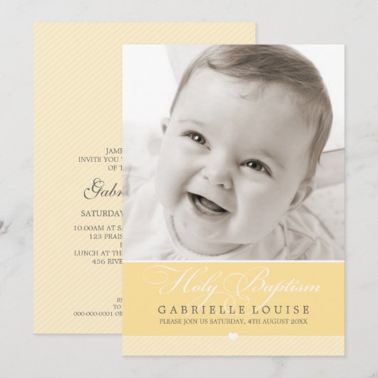 FOTO DOOPUITNODIGING :: prachtig type 2 Kaart (Voorkant / Achterkant)