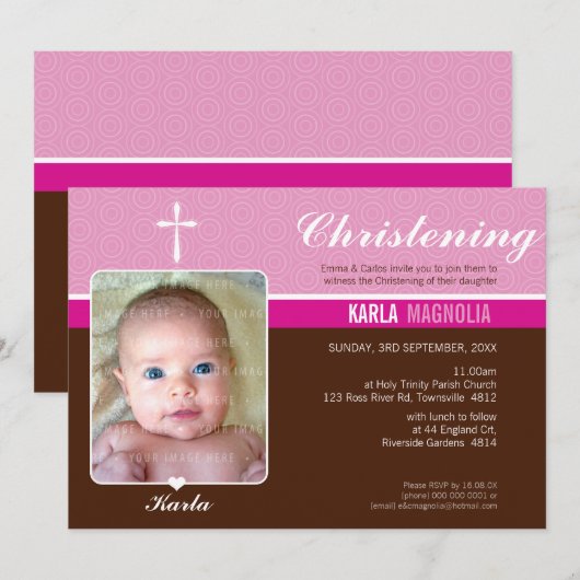 FOTO DOOPUITNODIGING:: vrede 3 L Kaart (Voorkant / Achterkant)