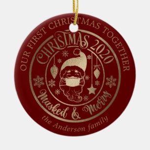 Foto door de firma Christmas pandemic masked merry Keramisch Ornament