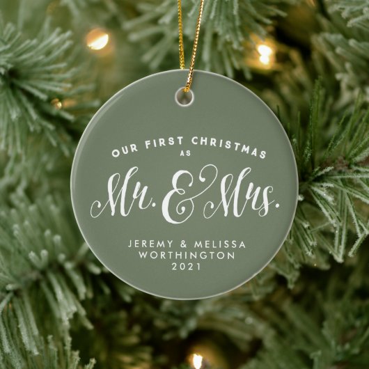Foto door First Christmas newlywed Keramisch Ornament (Boom)