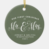Foto door First Christmas newlywed Keramisch Ornament (Voorkant)