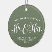 Foto door First Christmas newlywed Keramisch Ornament (Links)