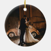 Foto door First Christmas newlywed Keramisch Ornament (Achterkant)