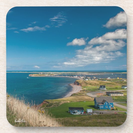 foto dorp aan de rand van de zee drankjes onderzetter (Voorkant)