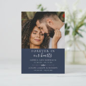 Foto Double Memorial Funeral Blue Prayer Kaart (Staand voorkant)