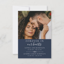 Foto Double Memorial Funeral Blue Prayer Kaart