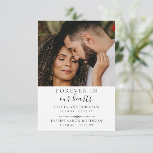 Foto Double Memorial Funeral Prayer Kaart (Staand voorkant)