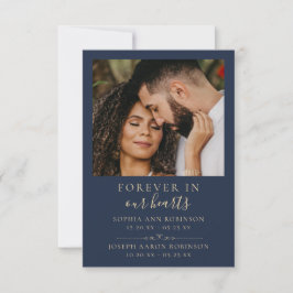 Foto Double Memorial Gold Blue Prayer Kaart