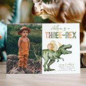 Foto Drie-Rex Dinosaurus Verjaardag Uitnodiging