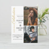 Foto dubbele verjaardagsfeest viering kaart (Staand voorkant)