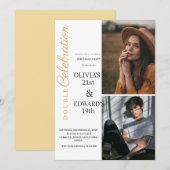 Foto dubbele verjaardagsfeest viering kaart (Voorkant / Achterkant)