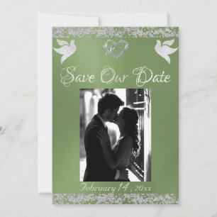 Foto, Duiven, Zilveren Hart & Glitter - Sage Save The Date