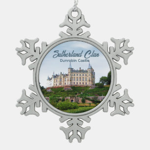 Foto: Dunrobin Castle van de Scottish Sutherland C Tin Sneeuwvlok Ornament