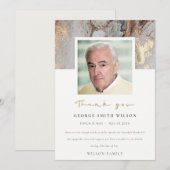 FOTO: DUSKY GREY GOLD AGATE SYMPATHY MEMORIAL BEDANKKAART (Voorkant / Achterkant)