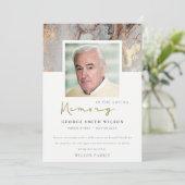 FOTO: DUSKY GREY GOLD AGATE SYMPATHY MEMORIAL BEDANKKAART (Staand voorkant)