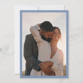 FOTO Dusty Blue Cherry Blossom | Bruiloft Kaart (Achterkant)