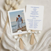 Foto Dusty Blue Crest Floral Wedding Handwaaier