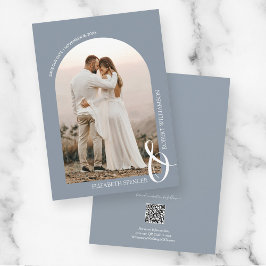 Foto: Dusty Blue QR Code Weddenschap Save The Date