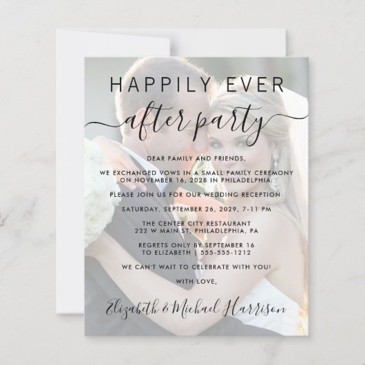 Foto: Dusty Blue Wedding Reception Invitation (Voorkant)