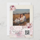 Foto Dusty Pink Rose QR Code Wedding Kaart (Achterkant)