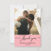 Foto Dusty Pink Wedding Bedankkaart (Voorkant)
