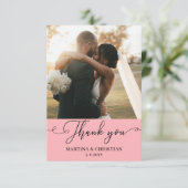Foto Dusty Pink Wedding Bedankkaart (Staand voorkant)