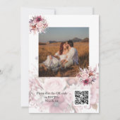 Foto Dusty Roos Roze QR Code Huwelijk Kaart (Achterkant)
