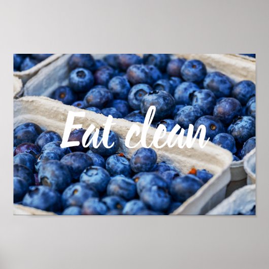 Foto Eat Clean // Blueberries Poster (Voorkant)