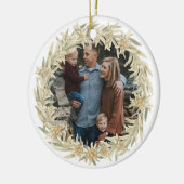 Foto Edelweiss Alpine Floral Wreath Keramisch Ornament (Links)