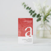 Foto-editor Red Grunge Monogram Visitekaartje (Staand voorkant)