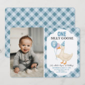 Foto Een Gekke Gans Eerste Verjaardag Kaart (Voorkant / Achterkant)