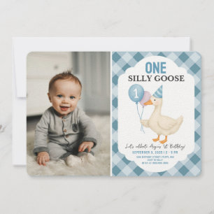 Foto Een Gekke Gans Eerste Verjaardag Kaart