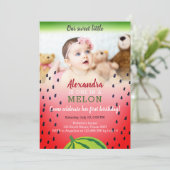 Foto één in een Melon 1e verjaardag Kaart (Staand voorkant)
